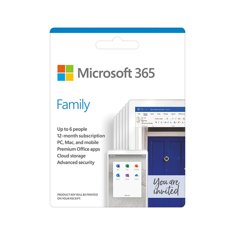  Phần Mềm Microsoft Office 365 Family 12 Tháng X 6 User